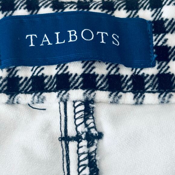 Talbots Velveteen Straight Leg Pants High Waist Gingham Size 16p Preppy - Picture 8 of 11